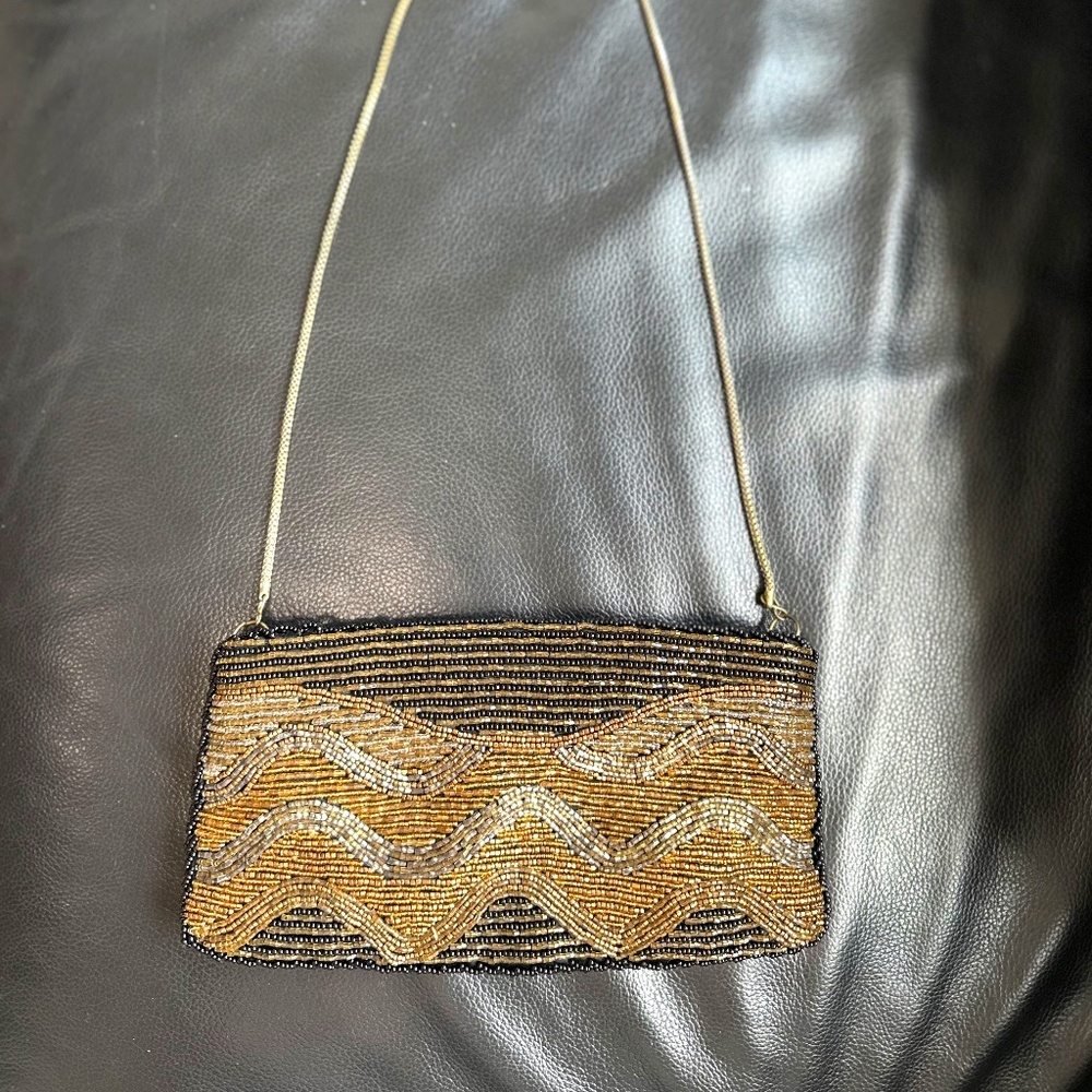 golden/beaded and vintage bag